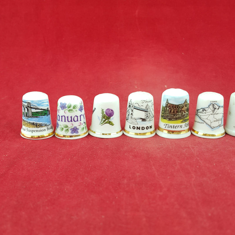 10 x Y Ddraig Pottery Decorative Fine Bone China Thimbles - OP 2669