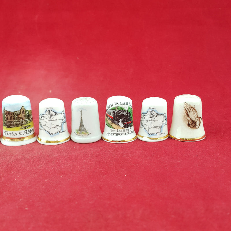 10 x Y Ddraig Pottery Decorative Fine Bone China Thimbles - OP 2669