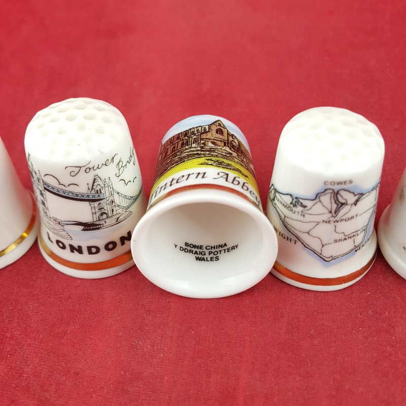 10 x Y Ddraig Pottery Decorative Fine Bone China Thimbles - OP 2669