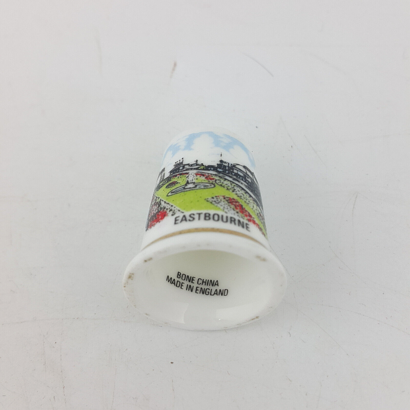 36 x Vintage Decorative Bone China England Thimbles In Wooden Stand - OP 2667