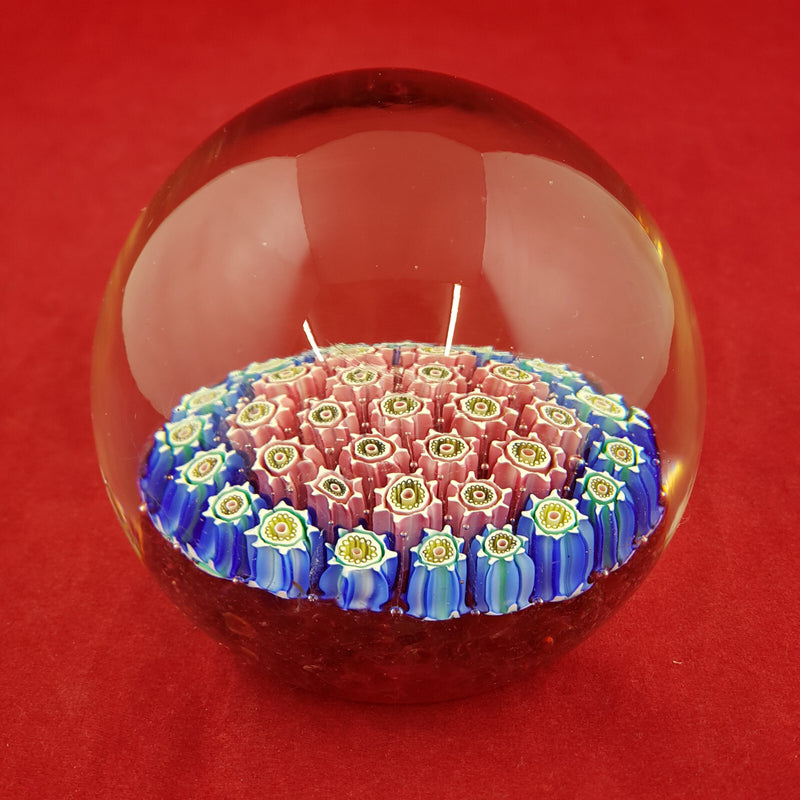 Vintage Bohemian Concentric Millefiori Canes Paperweight - NA 1402
