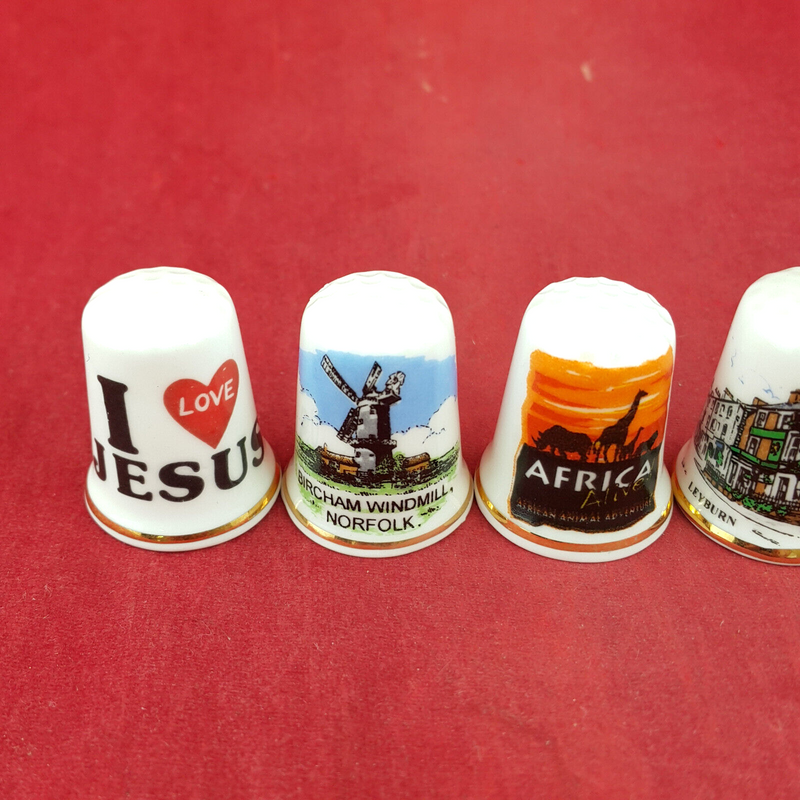 6 x Vintage Decorative Fine Bone China Thimbles - OP 2671