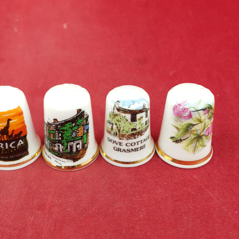 6 x Vintage Decorative Fine Bone China Thimbles - OP 2671