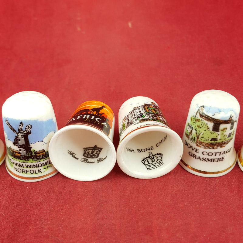 6 x Vintage Decorative Fine Bone China Thimbles - OP 2671