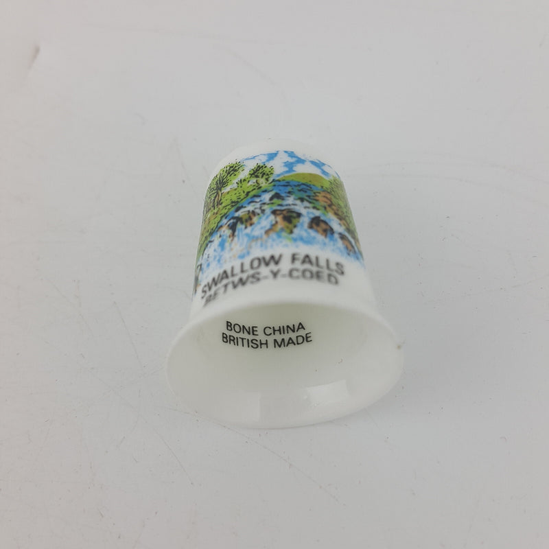 48 x Vintage Decorative Bone China England Thimbles In Wooden Stand - OP 2666