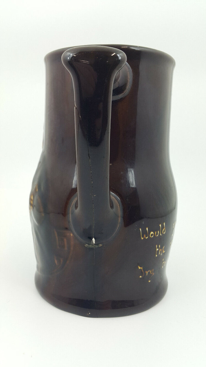 Royal Doulton Kingsware Jug 1920 Motto - Cracked/Restored