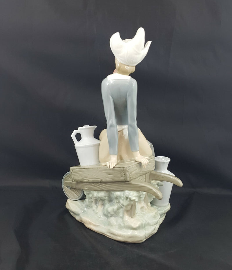 Lladro Figurine 4979 Milkmaid with Wheelbarrow - Dutch Woman