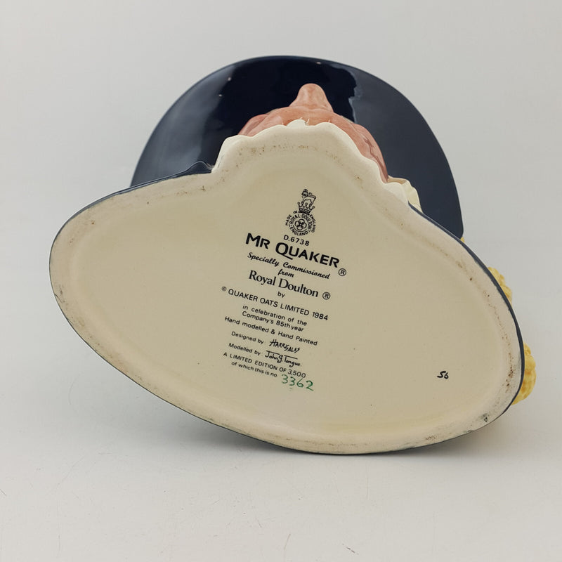 Royal Doulton Character Jug Large - Mr Quaker D6738 – RD 1230