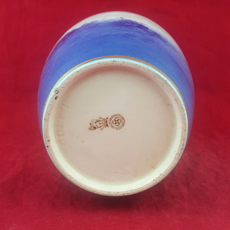 Royal Doulton Blue Vase - Woman & Child - Mother  Daughter In Garden - RD 1779