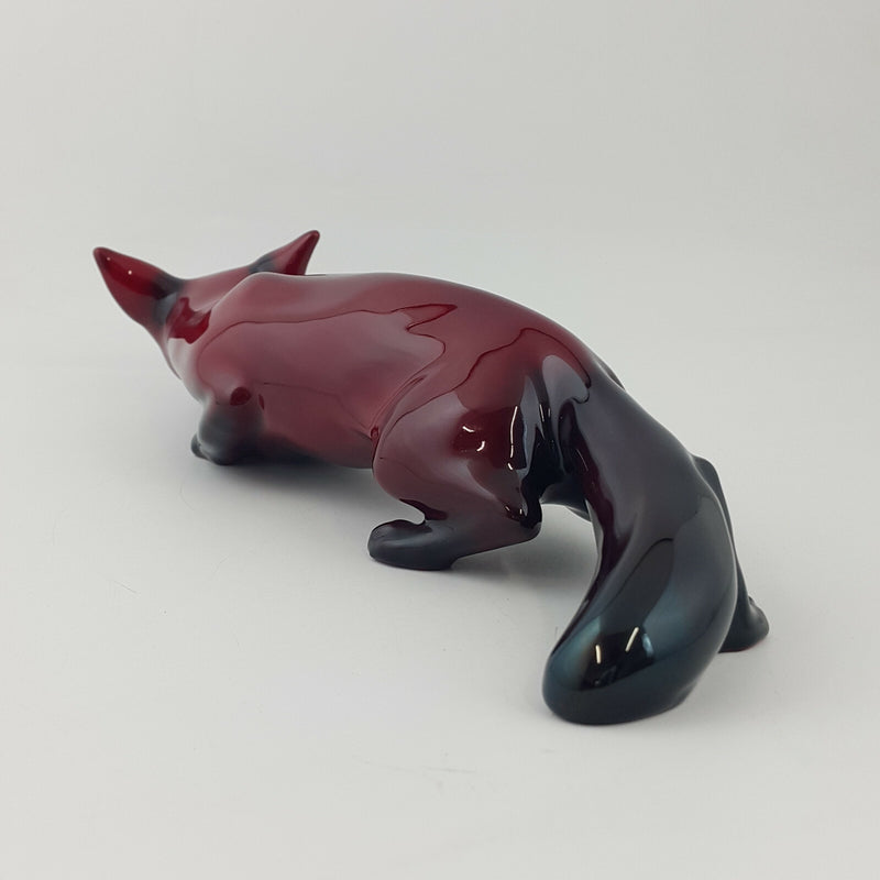 Royal Doulton Large Flambe Stalking Fox Signed By Noke HN147A-1 (Rare)