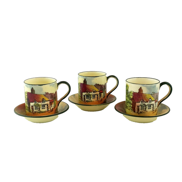Royal Doulton Series Ware D3674 3x Small Cup and Plates - 7827 RD