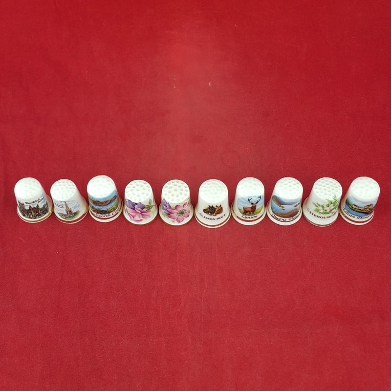 10 x Vintage Decorative Bone China England Thimbles - 7908 OA
