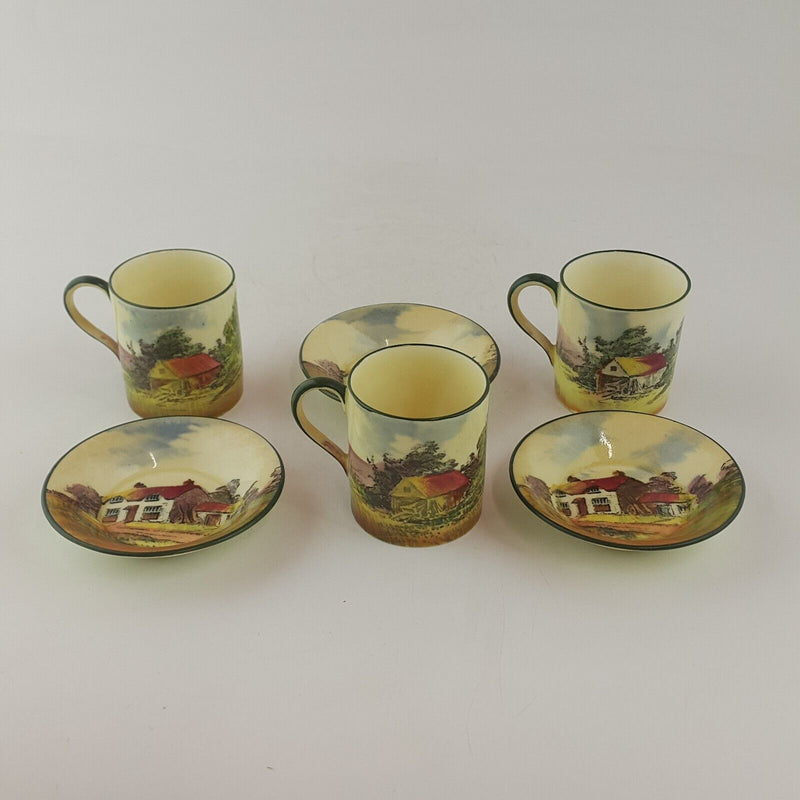 Royal Doulton Series Ware D3674 3x Small Cup and Plates - 7827 RD