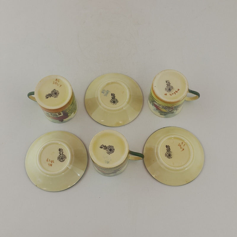 Royal Doulton Series Ware D3674 3x Small Cup and Plates - 7827 RD