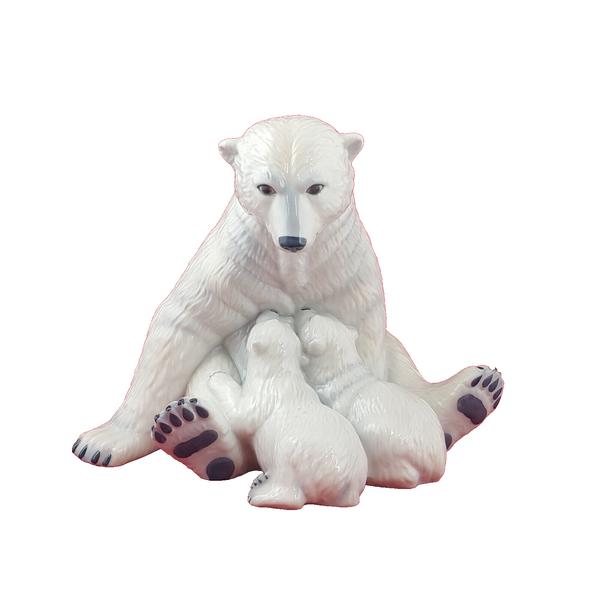 Royal Copenhagen Allan Therkel  Polar Bear with Cubs Motherly Love 087 - 7544RCH