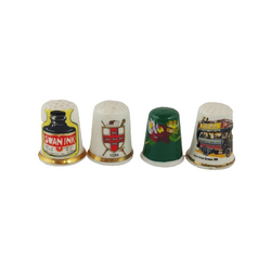 4x Vintage Decorative Bone China England Thimbles - 7914 OA