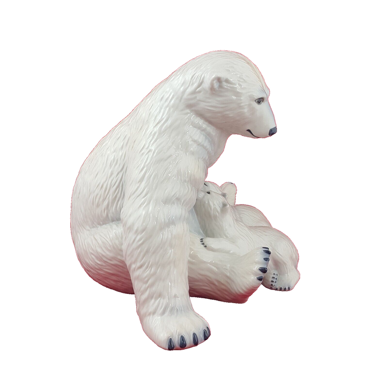 Royal Copenhagen Allan Therkel  Polar Bear with Cubs Motherly Love 087 - 7544RCH