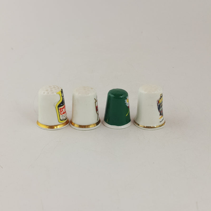 4x Vintage Decorative Bone China England Thimbles - 7914 OA