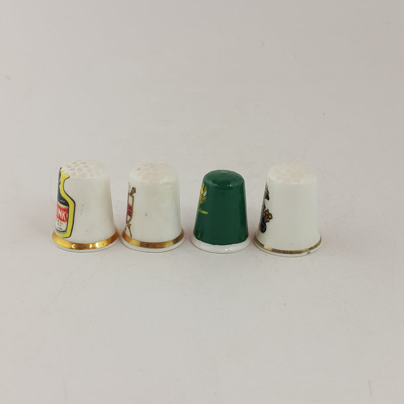 4x Vintage Decorative Bone China England Thimbles - 7914 OA