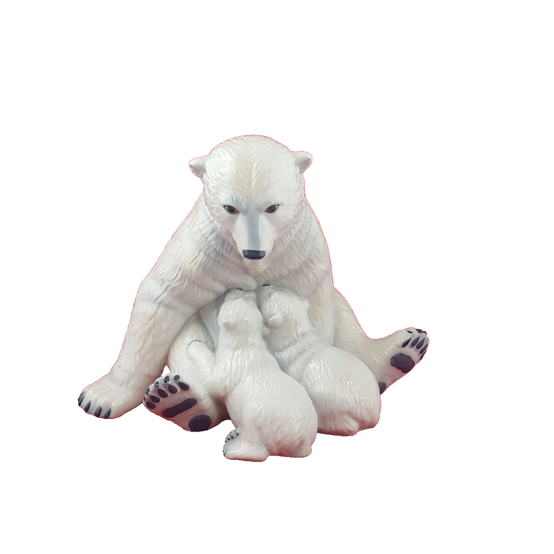 Royal Copenhagen Allan Therkel  Polar Bear with Cubs Motherly Love 087 - 7544RCH