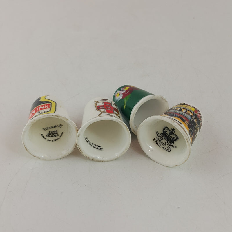 4x Vintage Decorative Bone China England Thimbles - 7914 OA