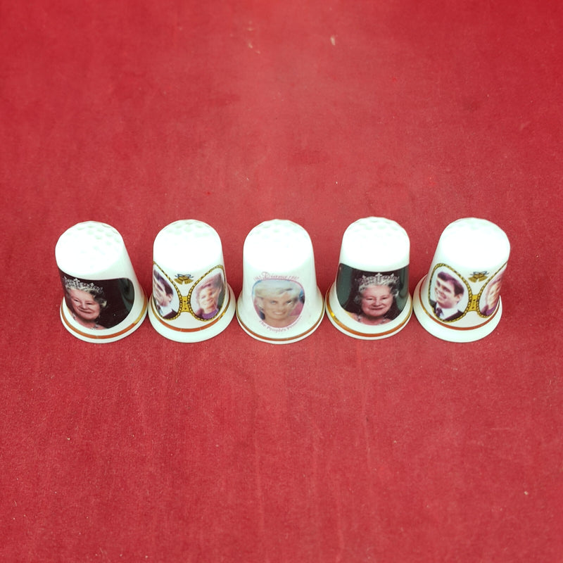 5 x Finsbury Vintage Decorative Fine Bone China England Thimbles - 7906 OA