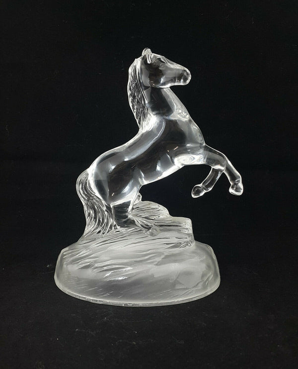 Horse On A Glass Plinth With Front Legs Up