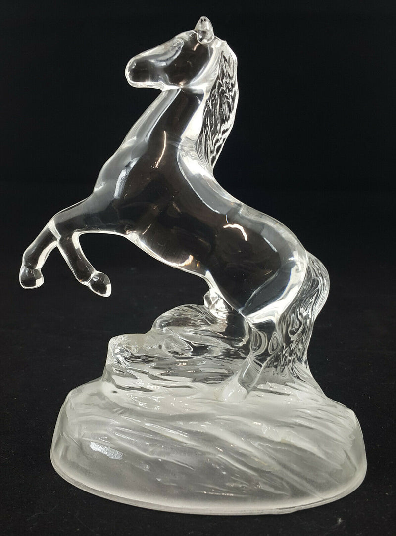 Horse On A Glass Plinth With Front Legs Up