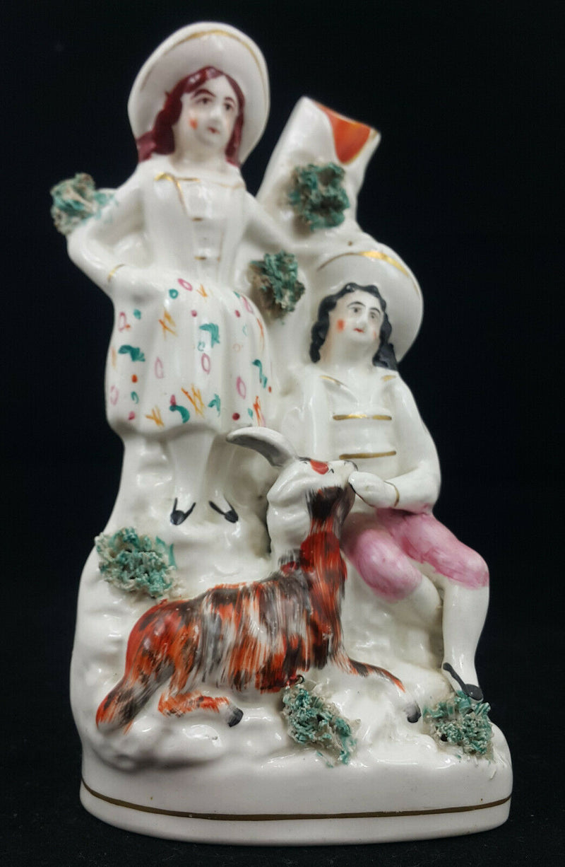 Staffordshire Figurine Couple With Dog