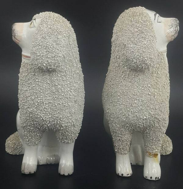 Staffordshire Figurines Pair Of Large Spaniel Dogs - Restored