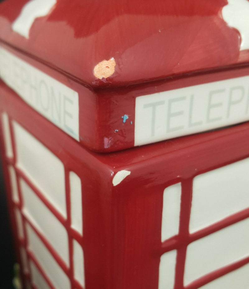 Telephone Box Biscuit Barrel - Chipped/Cracked