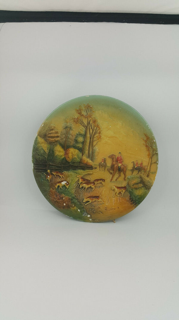 W.H. Bossons Wall Plaques Hunting Scene - Paint Chips