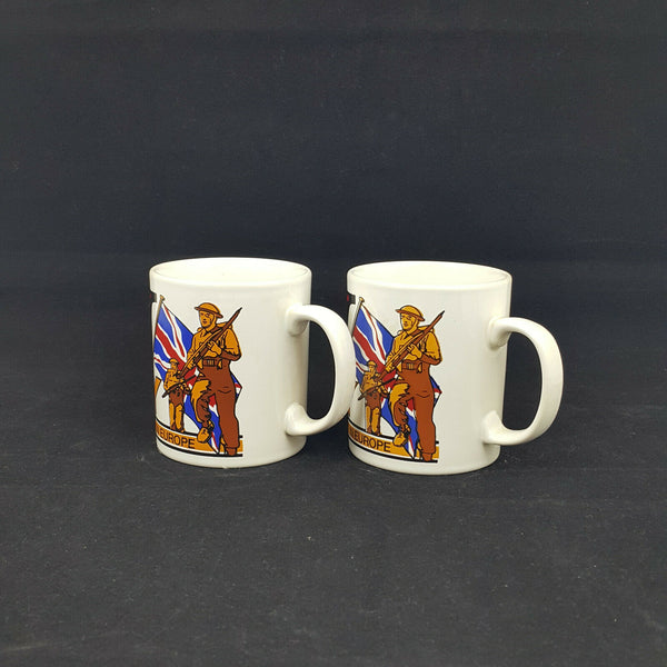 Staffordshire Kilncraft Victory in Europe Commemorative Mug 1945-1995 -Pair of 2