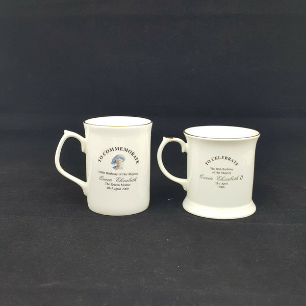 Staffordshire Queen Elizabeth and Her Mother - 2 Mugs