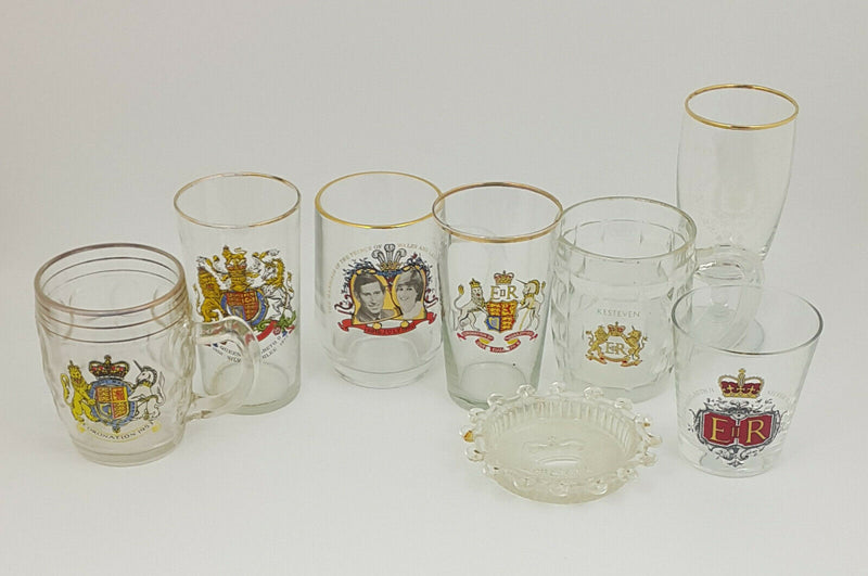 Royal Family Miscellaneous Collection - Glasses / Beer Glasses - 8 Items