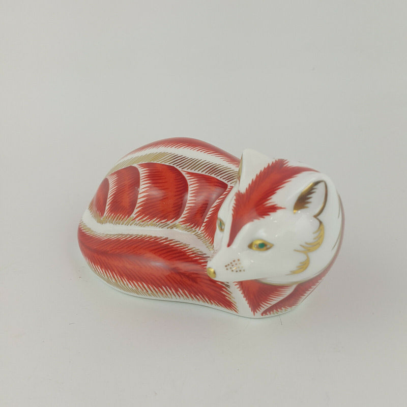 Royal Crown Derby Paperweight - Red Fox (gold stopper) - 524  RCD