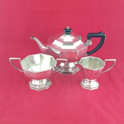 Set Of Silver Plated Tea Pot With Milk Jug & Sugar Bowl - 6000 NA