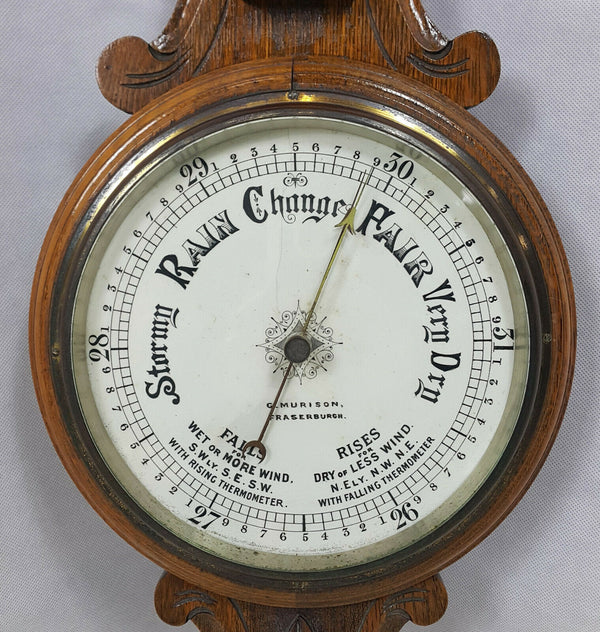 Vintage G Murison Fraserburg Barometer / Thermometer - F27