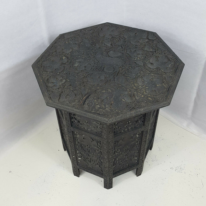 19th Century Harwood Carved Octagonal Side Table - Large - F23