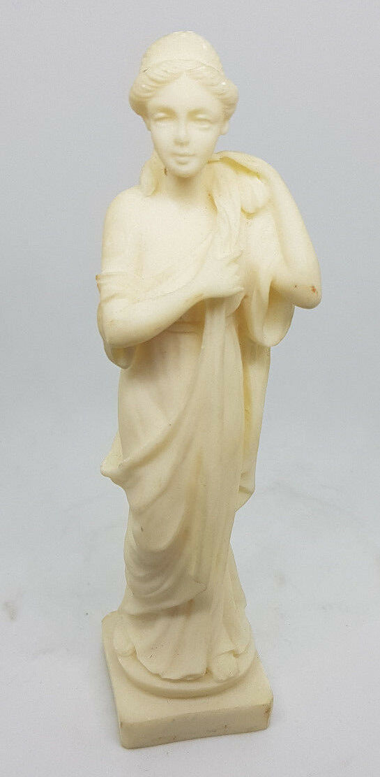 Vintage White Figurine Beautiful Young Maiden