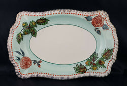 Johnson Bros Hand Painted Rose Rectangular Dish