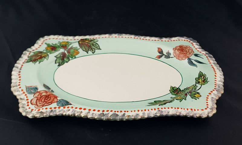 Johnson Bros Hand Painted Rose Rectangular Dish