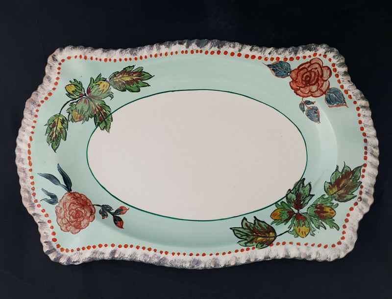 Johnson Bros Hand Painted Rose Rectangular Dish