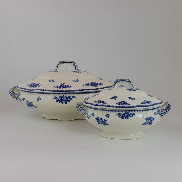 Wedgwood Blue & White Two Vegetable Tureens with Lid - 6334 WD