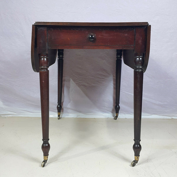 Nineteenth Century Mahogany Flap-sided Table Fitted with a Drawer