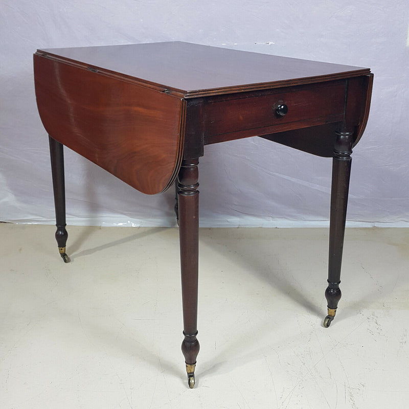 Nineteenth Century Mahogany Flap-sided Table Fitted with a Drawer