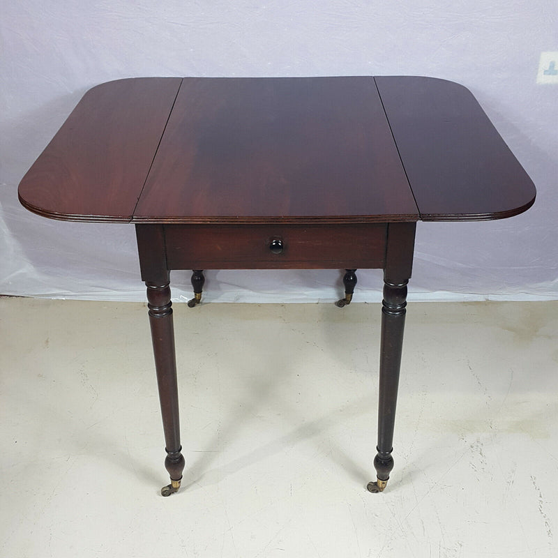 Nineteenth Century Mahogany Flap-sided Table Fitted with a Drawer