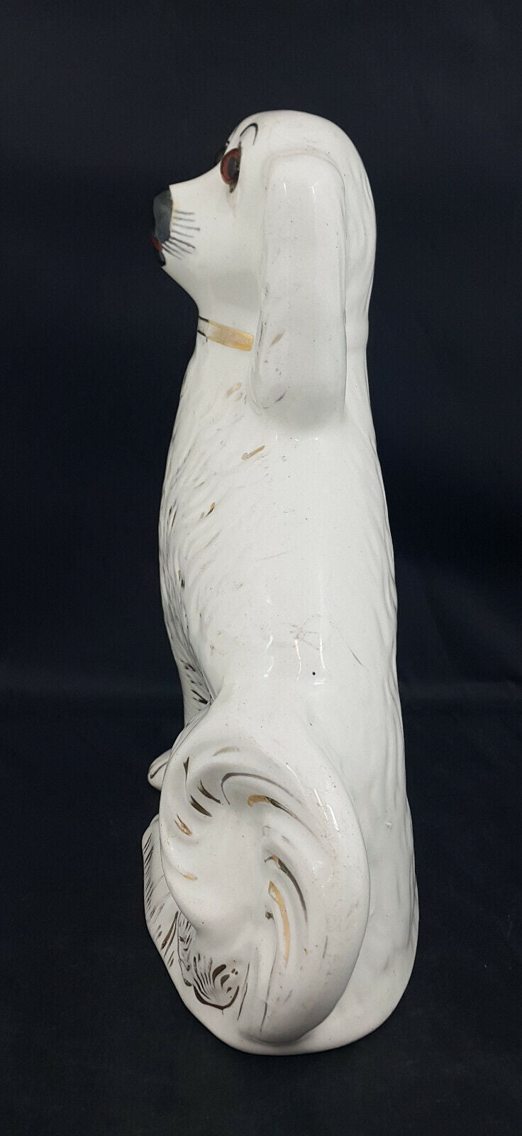 Staffordshire Large Porcelain Dog Facing Left