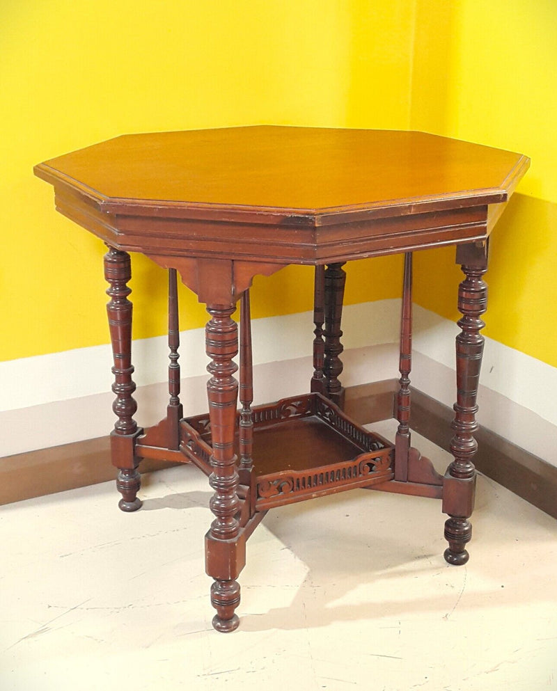 Victorian Arts & Crafts Octagonal Side Table - F92