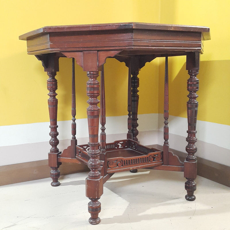 Victorian Arts & Crafts Octagonal Side Table - F92